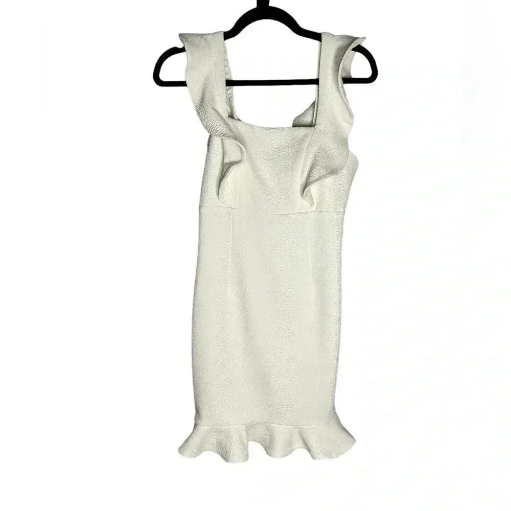 Bardot Ashley Frill Cocktail Dress Ivory Size US 4